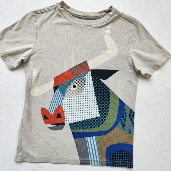 Tea Collection Other - Tea Collection Boys Tee Short Sleeve Bull Horns Colorful Comfy Cozy Soft Size 10